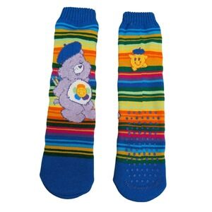 Vintage Care Bears Bedtime Bear Socks Striped Colorful Cute Holiday Warner Bros